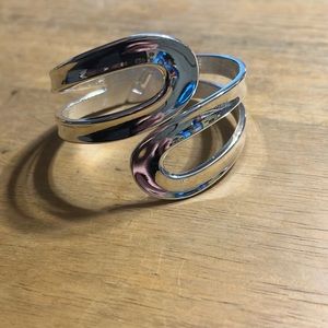 Silver Tone Clasp Cuff Bracelet